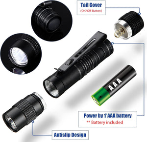LED Flashlights with Clip 5.24" or 3.4"