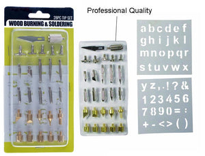 28-piece Wood Working & Soldering Tip Set with Stencils