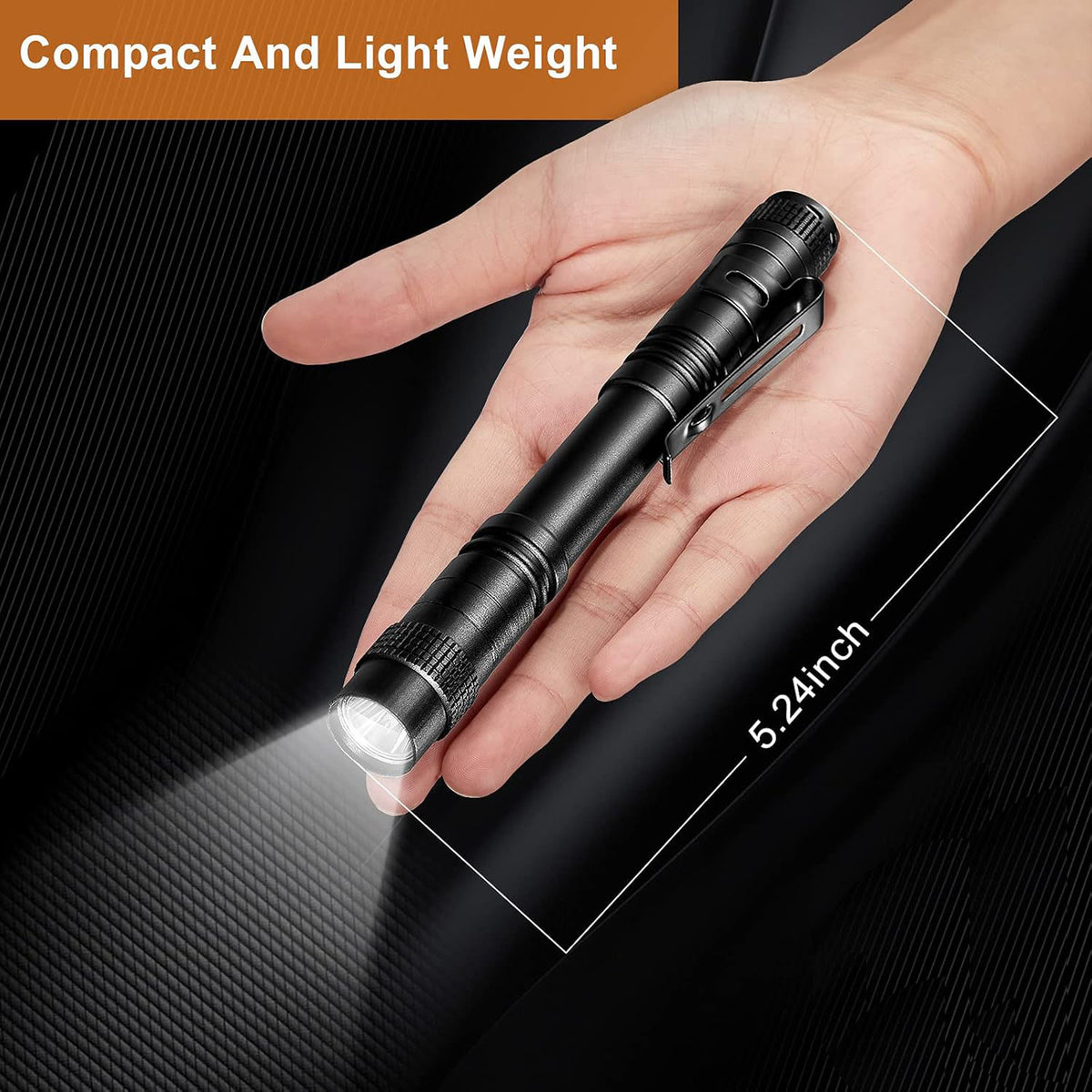 LED Flashlights with Clip 5.24" or 3.4"