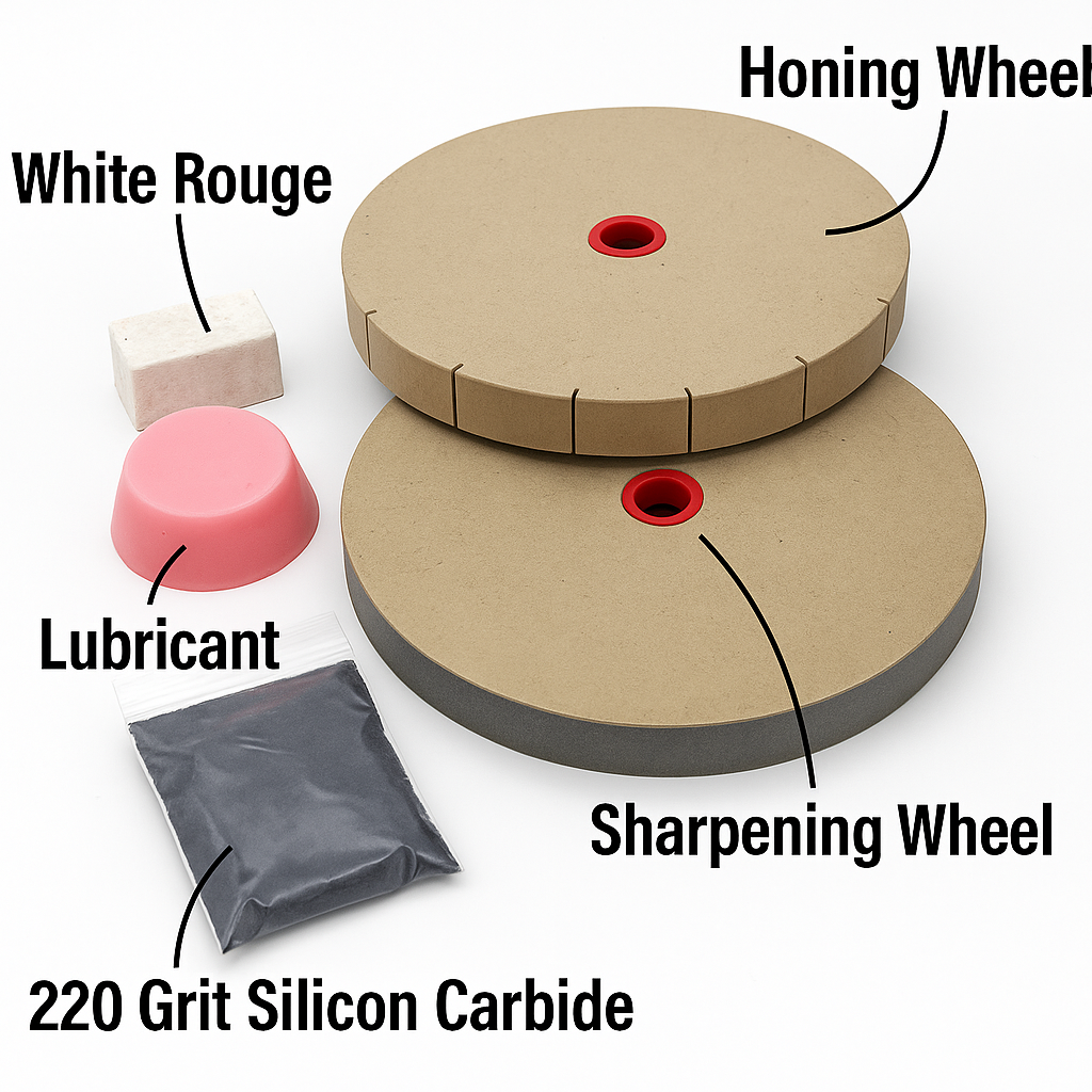 Replacement Wheels, Compound and Grit for Sharpening Wheel Set