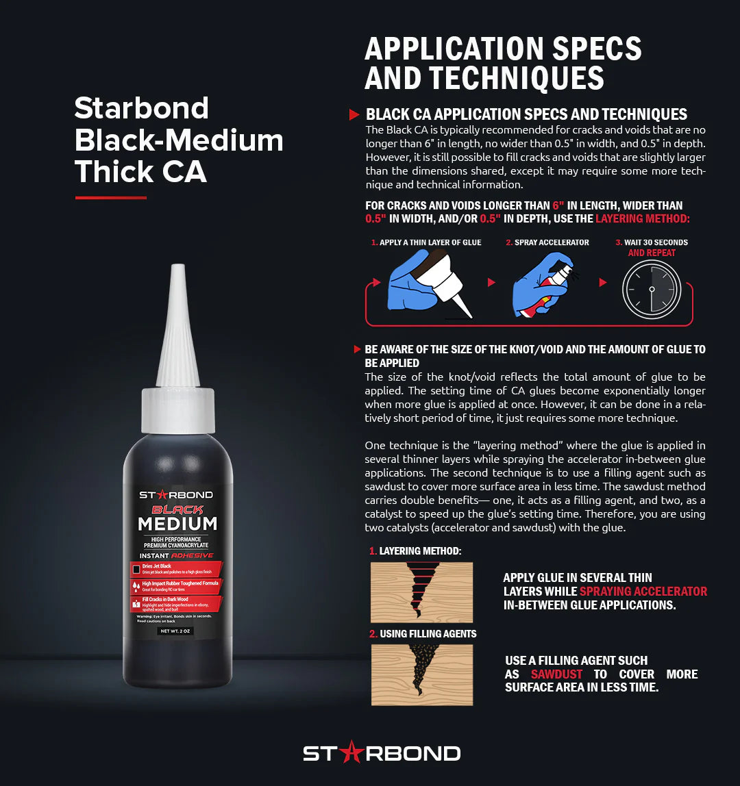 StarBond Flexible CA Glue Clear and Black Jantz Supply