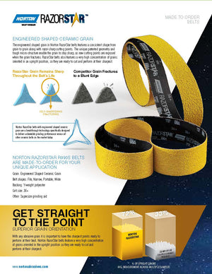 Norton Razor STAR Engineered Ceramic Grain Belts