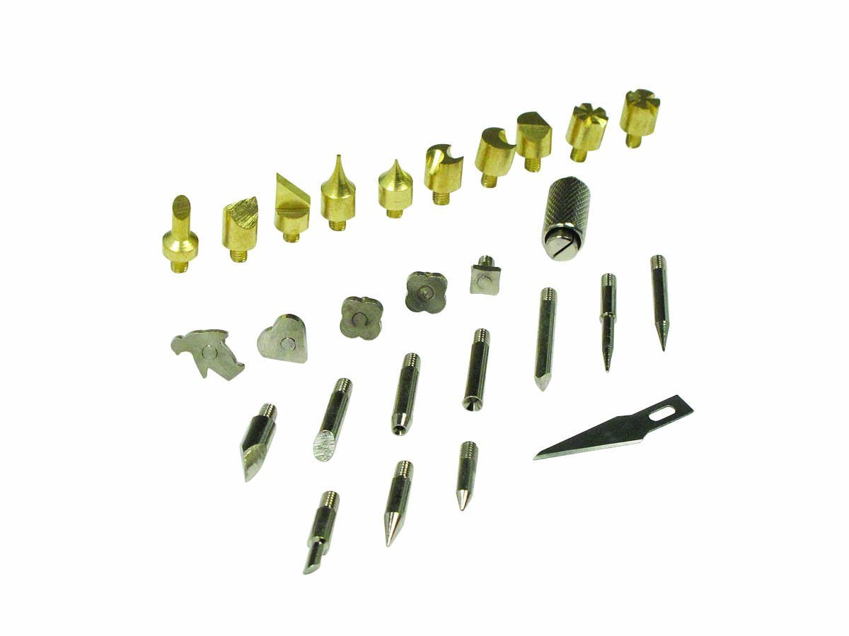 28-piece Wood Working &amp; Soldering Tip Set with Stencils