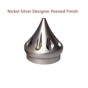 Teardrop Designer Pommels in Brass or Nickel Silver