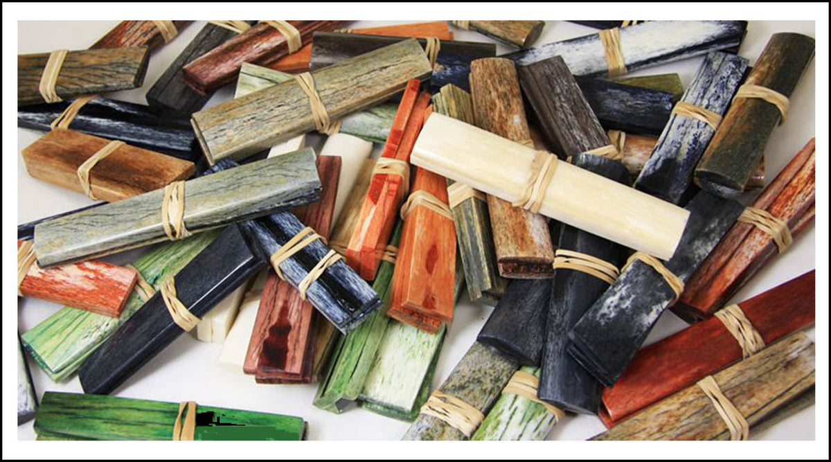 Giraffe Bone Scales 1.7" x 4.5" blue