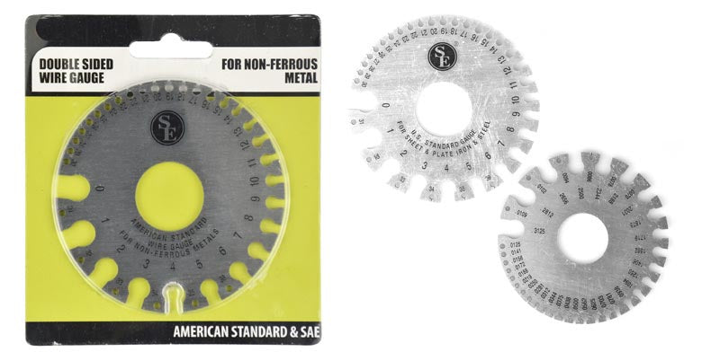AWG Wire Guage, .005"-0.325", 0- 36 Gauge,3.5" Dia, For Non Ferrous Metals