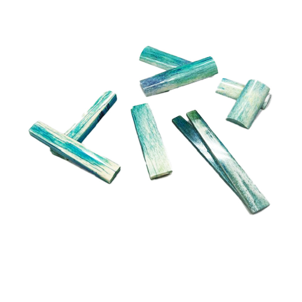 Small Giraffe Bone Scales (approx 1&quot; x 4&quot;) - TEAL