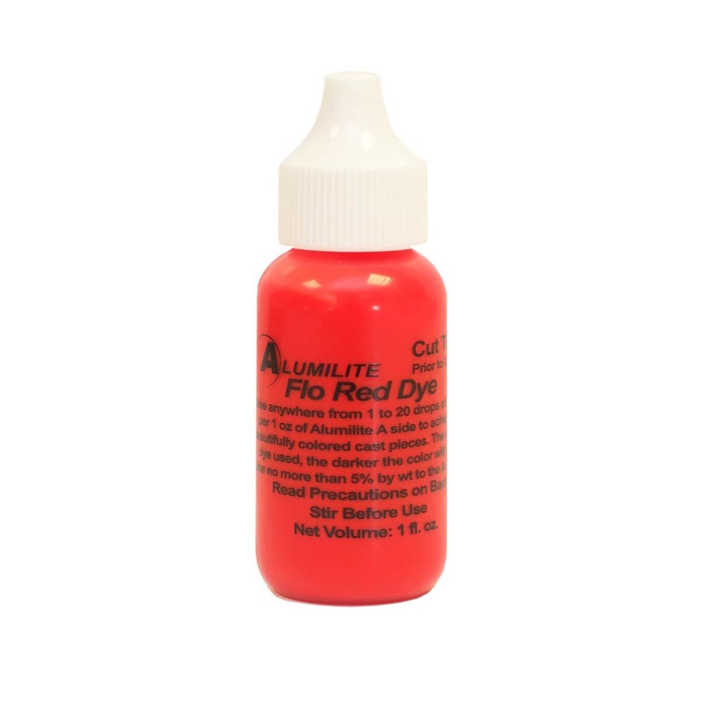 red herbicide dye Alumilite Dye 1oz Flo Red