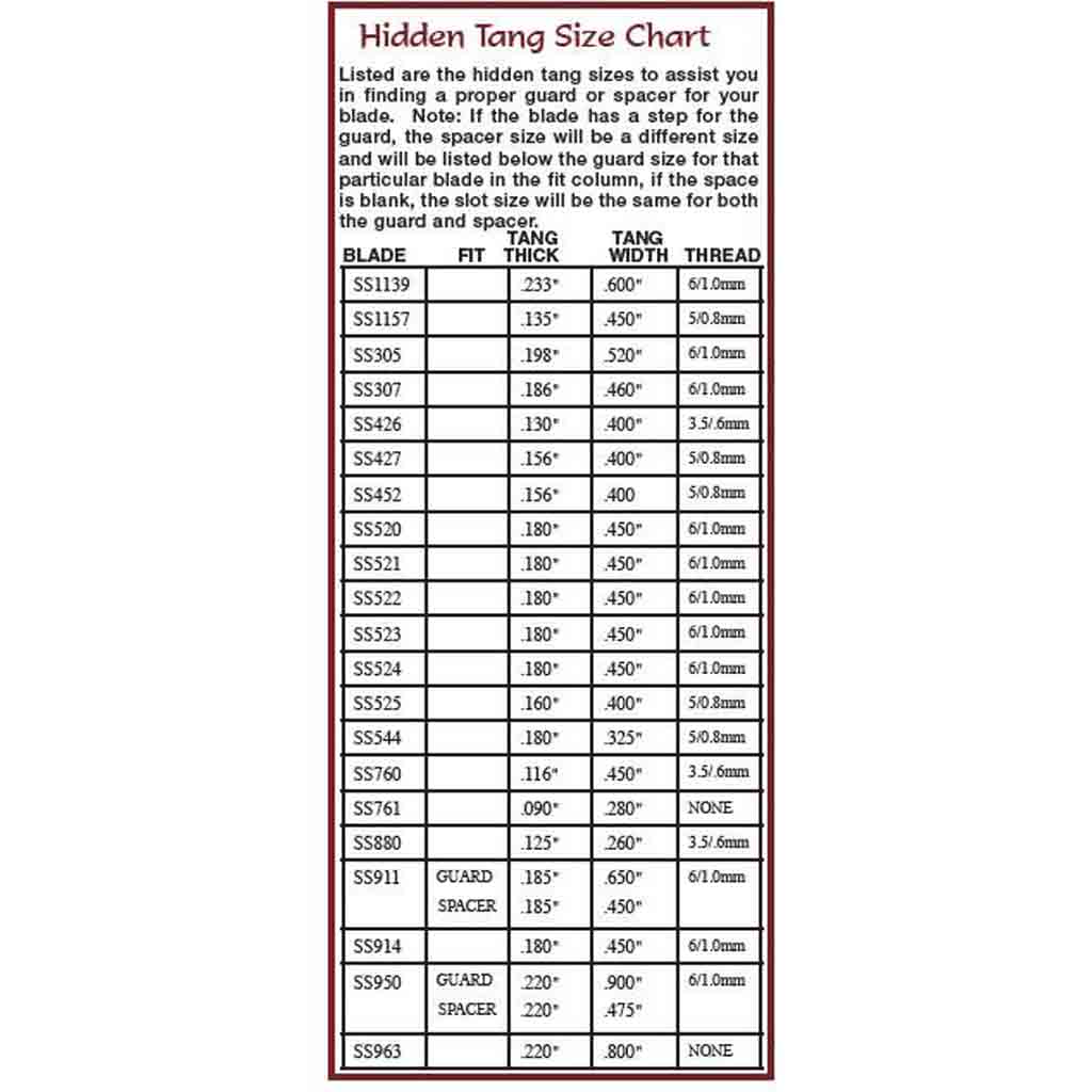 Size Chart - Jantz Supply 