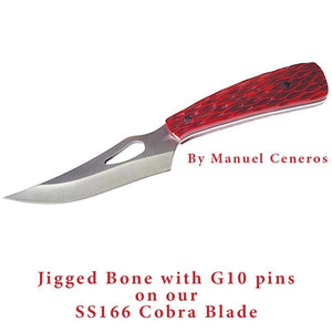 Cobra Blade with Red Jig Bone by Manuel Ceneros - Jantz Supply
