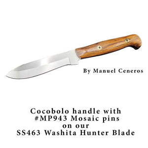 Washita Hunter Blade with Cocobolo Handle and Mosaic Pins by Manuel Cisneros